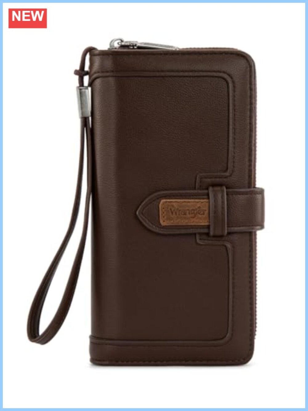 Large Capacity Bifold Wristlet Wallet Vegan Leather RFID Blocking